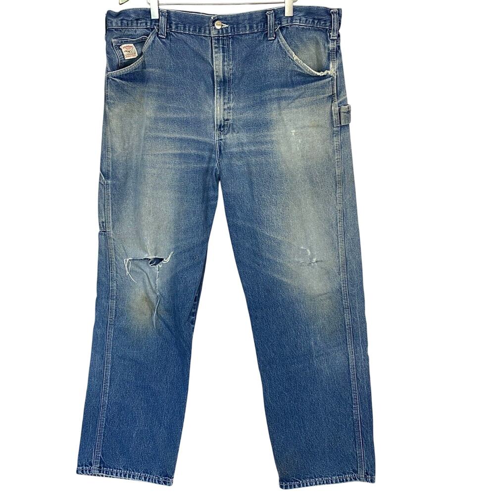 Pointer Brand Carpenter Jeans Mens 40x32 Distressed‎ Workwear Vintage USA Made